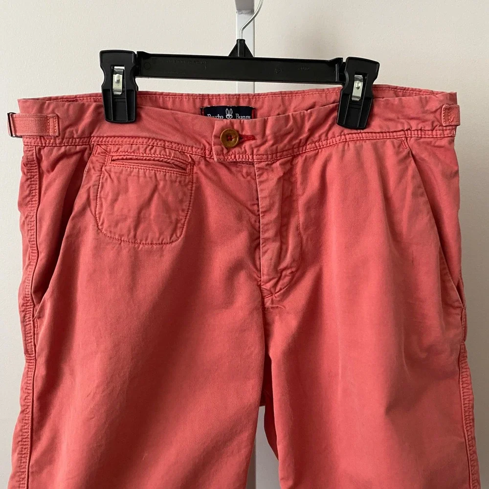 Psycho Bunny Cotton Relaxed Rugged Coastal Outdoors Clean Chino Shorts 30 Pink